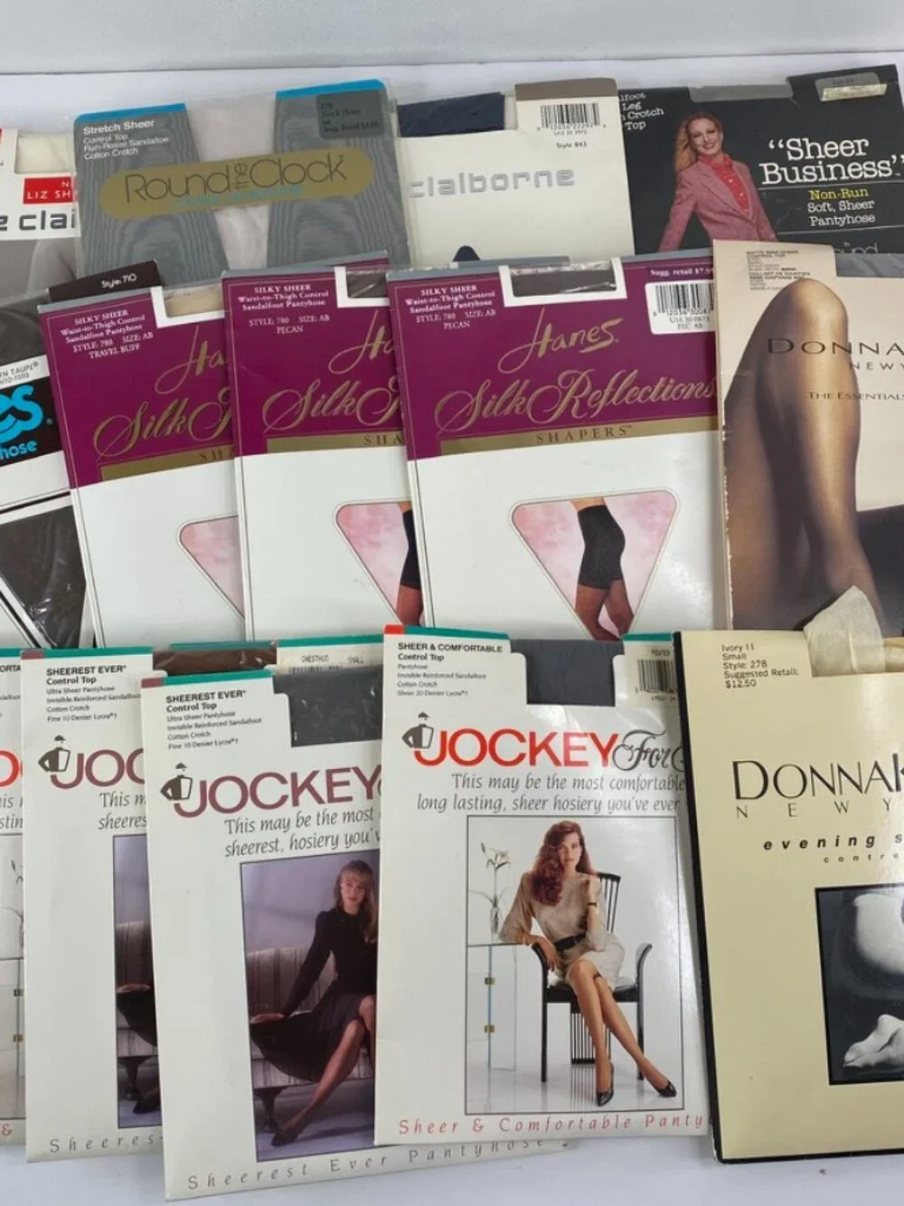 Hanes Liz Claiborne Vintage Pantyhose Lot of 15 Pairs